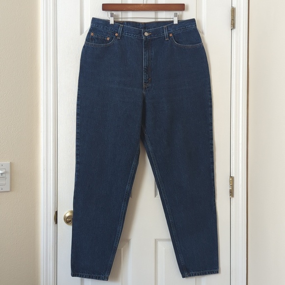 Levi's Denim - Levi's 90's Vintage 550 Dark Wash High Rise Relaxed Fit Tapered Leg Mom Jeans 18